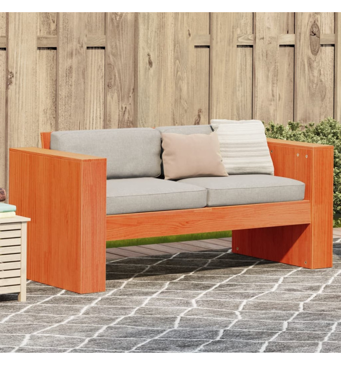 Canapé de jardin 2 places cire marron bois pin massif | Mobilier & Déco