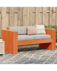 Canapé de jardin 2 places cire marron bois pin massif | Mobilier & Déco
