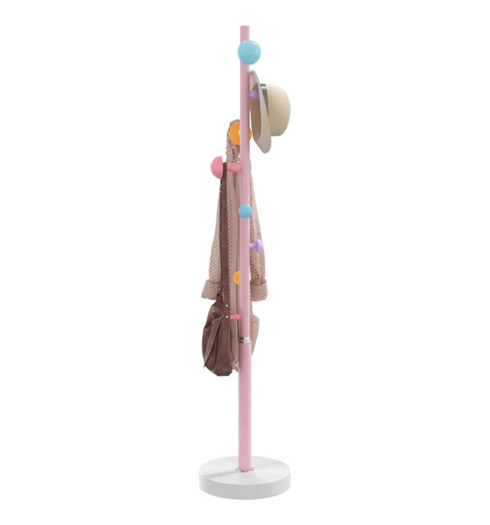 Porte-manteau rose 172 cm fer enduit de poudre | Mobilier & Déco