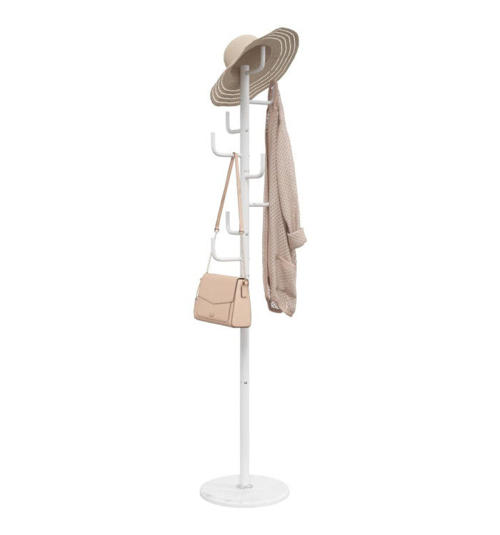 Porte-manteau blanc 183 cm fer enduit de poudre | Mobilier & Déco