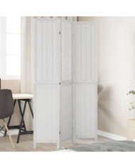 Cloison de séparation 3 panneaux blanc bois de paulownia massif | Mobilier & Déco