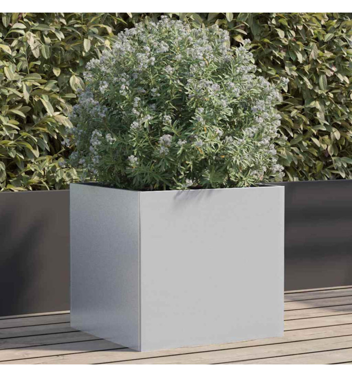 Jardinière argenté 42x40x39 cm acier galvanisé | Mobilier & Déco