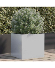 Jardinière argenté 42x40x39 cm acier galvanisé | Mobilier & Déco