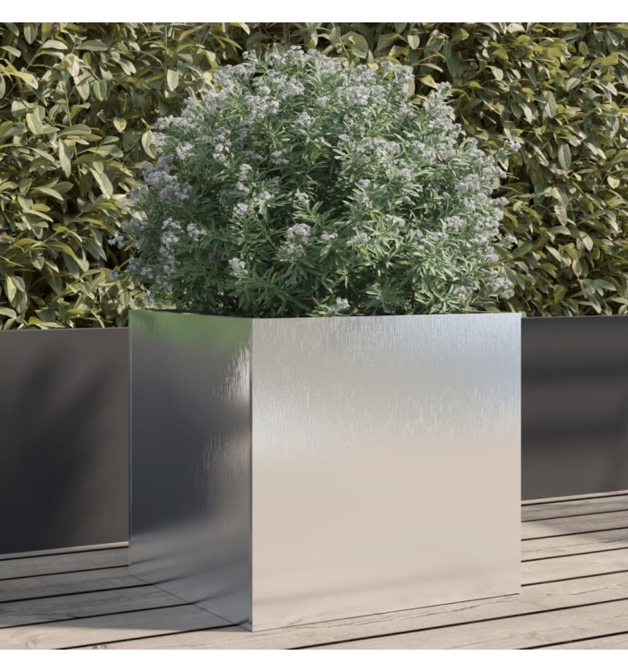 Jardinière argenté 42x40x39 cm acier inoxydable | Mobilier & Déco