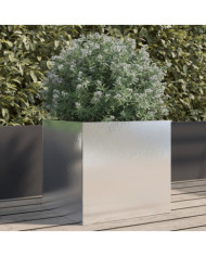 Jardinière argenté 42x40x39 cm acier inoxydable | Mobilier & Déco