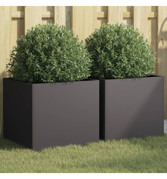 Jardinières 2 pcs noir 42x40x39 cm acier | Mobilier & Déco