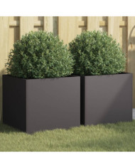 Jardinières 2 pcs noir 42x40x39 cm acier | Mobilier & Déco