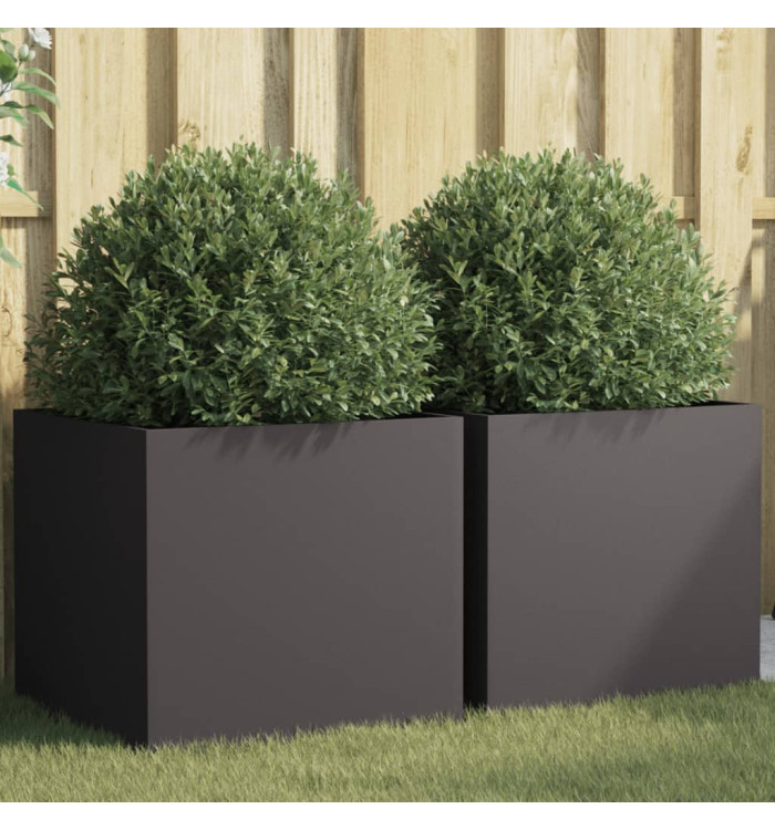 Jardinières 2 pcs noir 49x47x46 cm acier | Mobilier & Déco