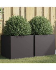 Jardinières 2 pcs noir 49x47x46 cm acier | Mobilier & Déco