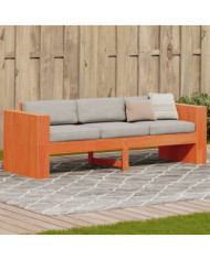 Canapé de jardin 3 places cire marron bois de pin massif | Mobilier & Déco