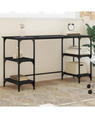 Bureau noir 140x50x75 cm métal et bois d'ingénierie | Mobilier & Déco