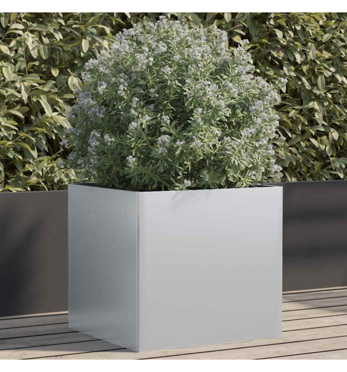 Jardinière argenté 49x47x46 cm acier galvanisé | Mobilier & Déco