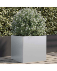 Jardinière argenté 49x47x46 cm acier galvanisé | Mobilier & Déco