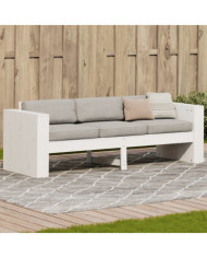 Canapé de jardin 3 places blanc 189x60x62 cm bois de pin massif | Mobilier & Déco
