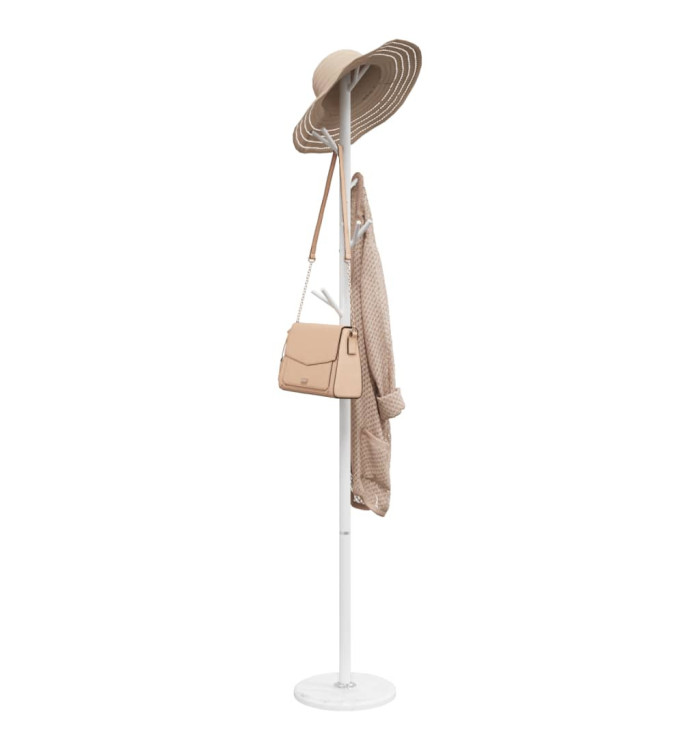 Porte-manteau blanc 175 cm fer enduit de poudre | Mobilier & Déco