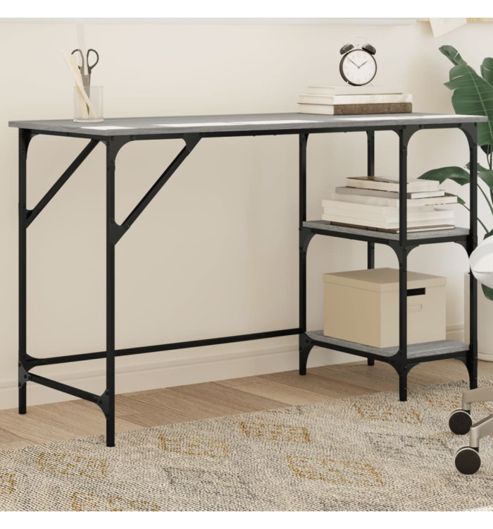 Bureau sonoma gris 120x50x75 cm métal et bois d'ingénierie | Mobilier & Déco