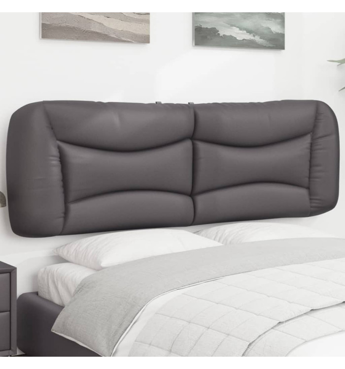 Coussin de tête de lit gris 160 cm similicuir | Mobilier & Déco