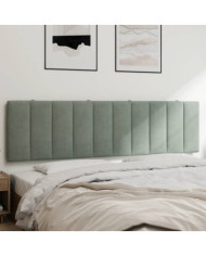Coussin de tête de lit gris clair 180 cm velours | Mobilier & Déco