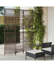 Cloison de séparation 3 panneaux marron résine tressée | Mobilier & Déco