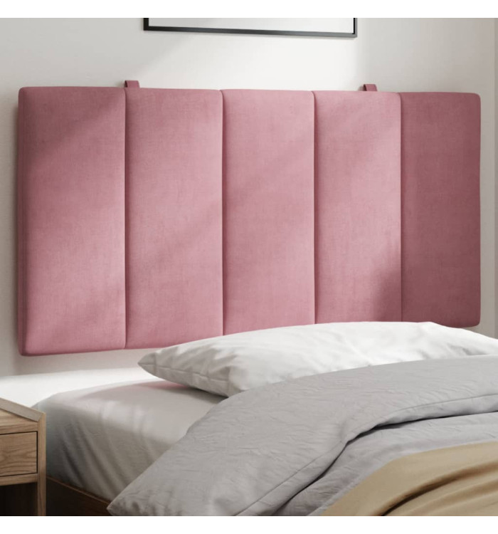 Coussin de tête de lit rose 100 cm velours | Mobilier & Déco