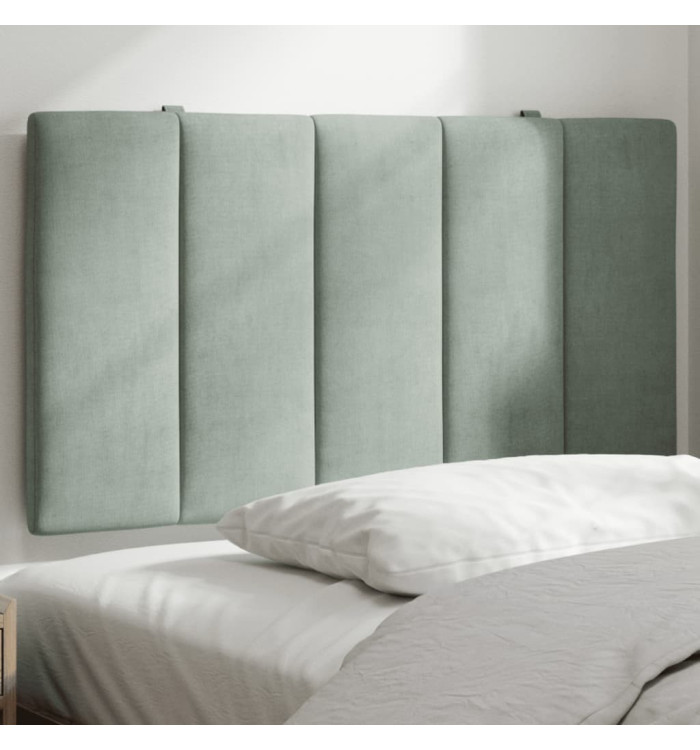 Coussin de tête de lit gris clair 80 cm velours | Mobilier & Déco