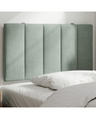 Coussin de tête de lit gris clair 80 cm velours | Mobilier & Déco