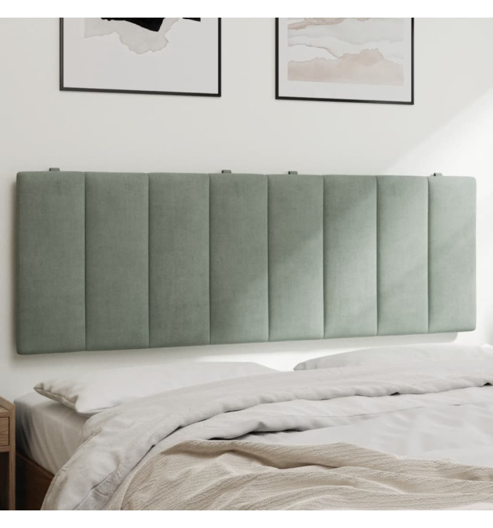 Coussin de tête de lit gris clair 140 cm velours | Mobilier & Déco