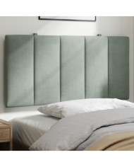 Coussin de tête de lit gris clair 100 cm velours | Mobilier & Déco
