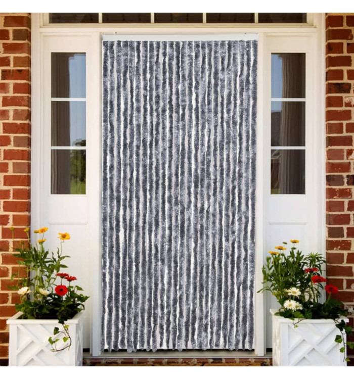 Rideau anti-mouches argenté 100x200 cm chenille | Mobilier & Déco