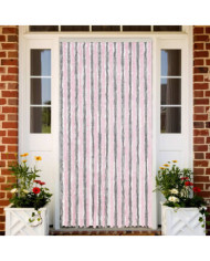 Rideau anti-mouches gris argenté et rose 100x200 cm chenille | Mobilier & Déco