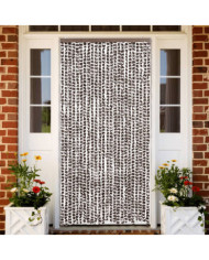 Rideau anti-mouches marron et blanc 100x200 cm chenille | Mobilier & Déco