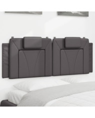 Coussin de tête de lit gris 120 cm similicuir | Mobilier & Déco