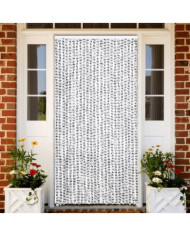Rideau anti-mouches gris clair et gris foncé 100x230cm chenille | Mobilier & Déco