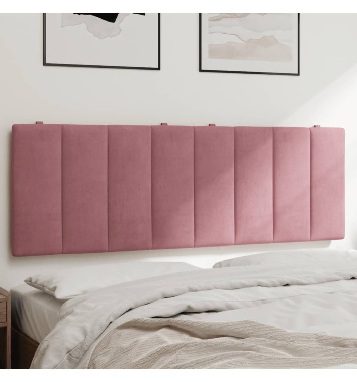 Coussin de tête de lit rose 140 cm velours | Mobilier & Déco