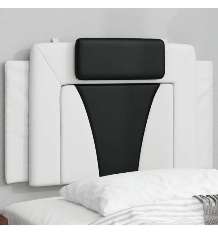 Coussin de tête de lit noir et blanc 90 cm similicuir | Mobilier & Déco