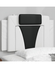 Coussin de tête de lit noir et blanc 90 cm similicuir | Mobilier & Déco