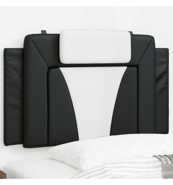 Coussin de tête de lit noir et blanc 80 cm similicuir | Mobilier & Déco