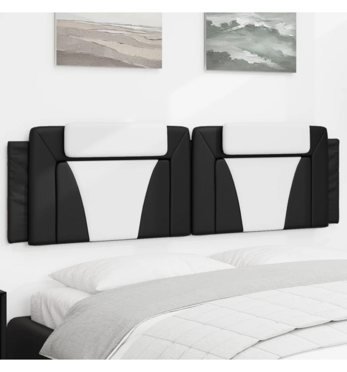 Coussin de tête de lit noir et blanc 180 cm similicuir | Mobilier & Déco