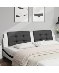 Coussin de tête de lit noir et blanc 200 cm similicuir | Mobilier & Déco
