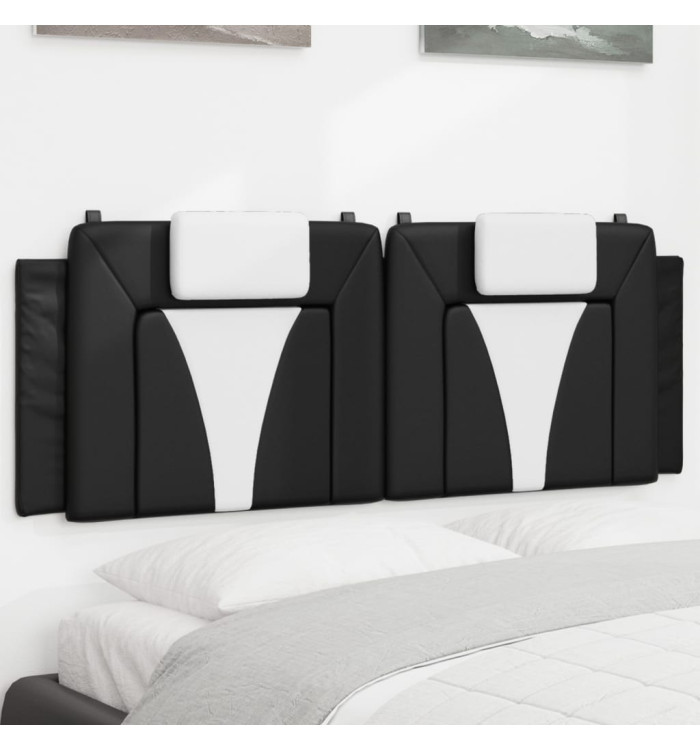 Coussin de tête de lit noir et blanc 120 cm similicuir | Mobilier & Déco