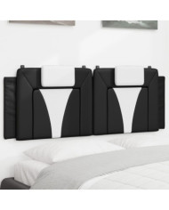 Coussin de tête de lit noir et blanc 120 cm similicuir | Mobilier & Déco
