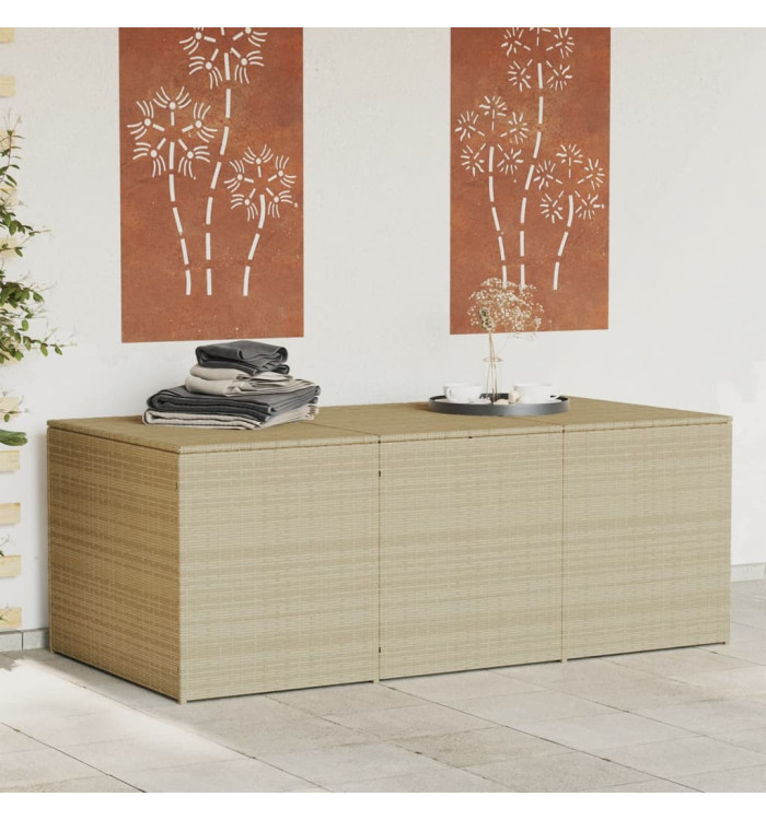 Boîte de rangement de jardin mélange beige 984L résine tressée | Mobilier & Déco