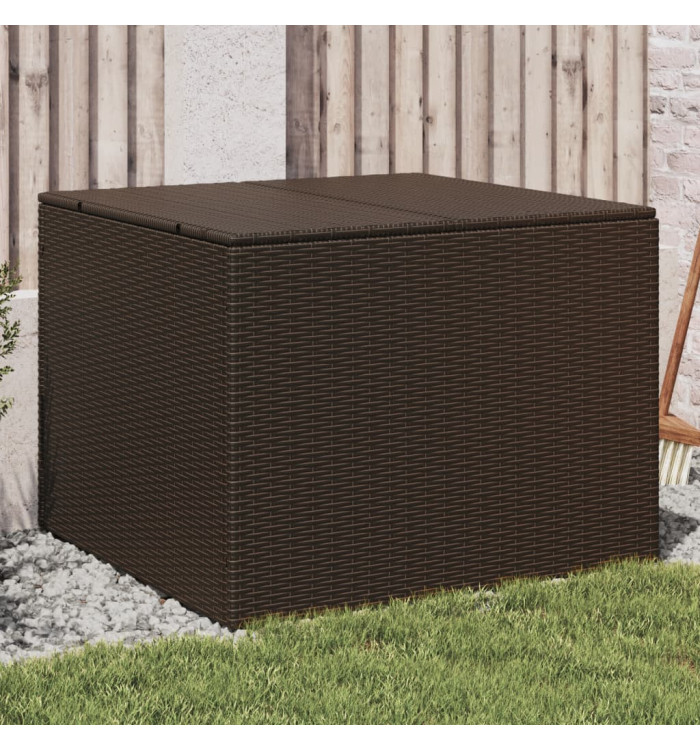 Boîte de rangement de jardin marron 291L résine tressée | Mobilier & Déco