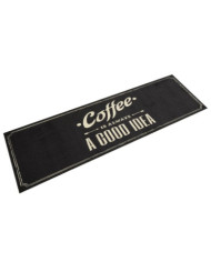 Tapis de cuisine lavable texte Coffee 45x150 cm velours | Mobilier & Déco