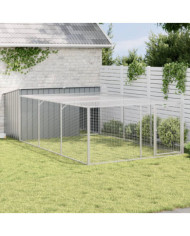 Niche pour chien avec cour anthracite 197x396x110 cm | Mobilier & Déco