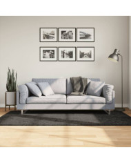 Tapis ISTAN à poils longs aspect brillant anthracite 100x200 cm | Mobilier & Déco