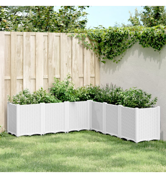 Jardinière blanc 160x160x53 cm polypropylène | Mobilier & Déco