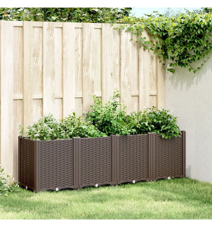 Jardinière marron 160x40x53 cm polypropylène | Mobilier & Déco