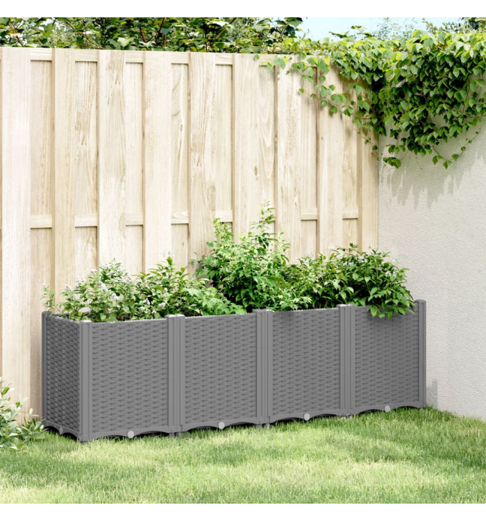 Jardinière gris clair 160x40x53 cm polypropylène | Mobilier & Déco