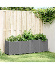 Jardinière gris clair 160x40x53 cm polypropylène | Mobilier & Déco